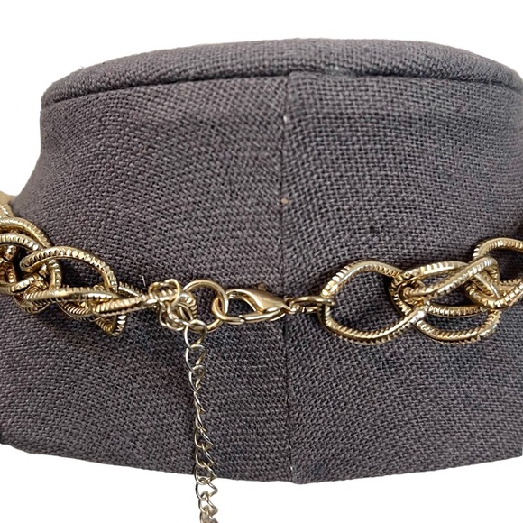 ❤️ Vintage Ribbed Gold Tone Chunky Curb Chain Necklace - Picture 4 of 5
